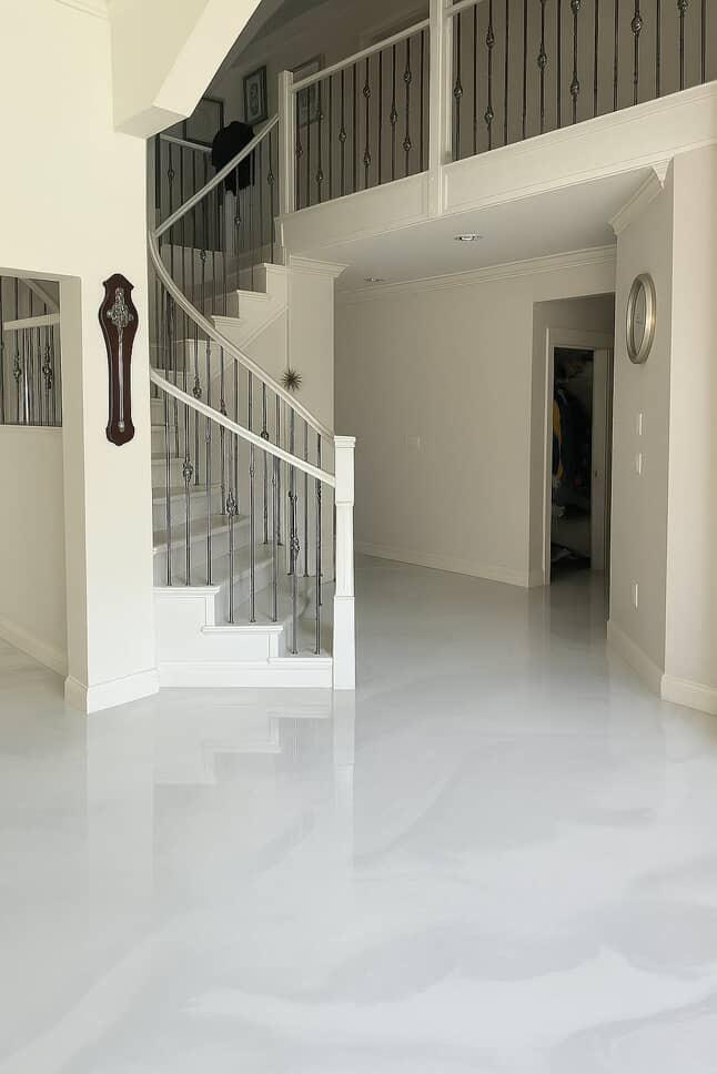 Metallic epoxy flooring installation
